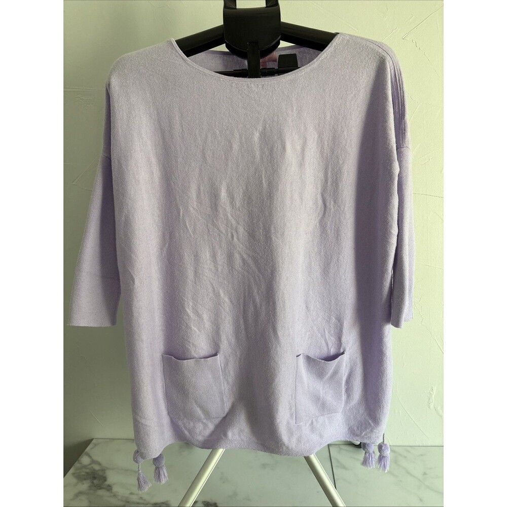 Lilly Pulitzer "Elba" Sweater XS Lilac Purple Tassel Pocket Boatneck Knit